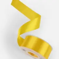 Лента атласная TEIRA, двухсторонняя, 38 мм, 25&plusmn;1 м, жёлтая №0645