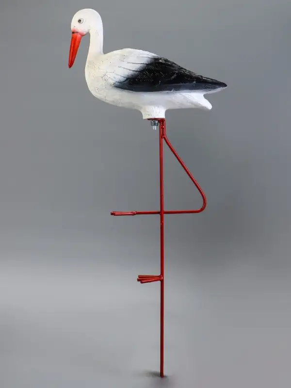 Садовая фигура из полистоуна &laquo;Аист&raquo;, 66&times;40&times;15 см