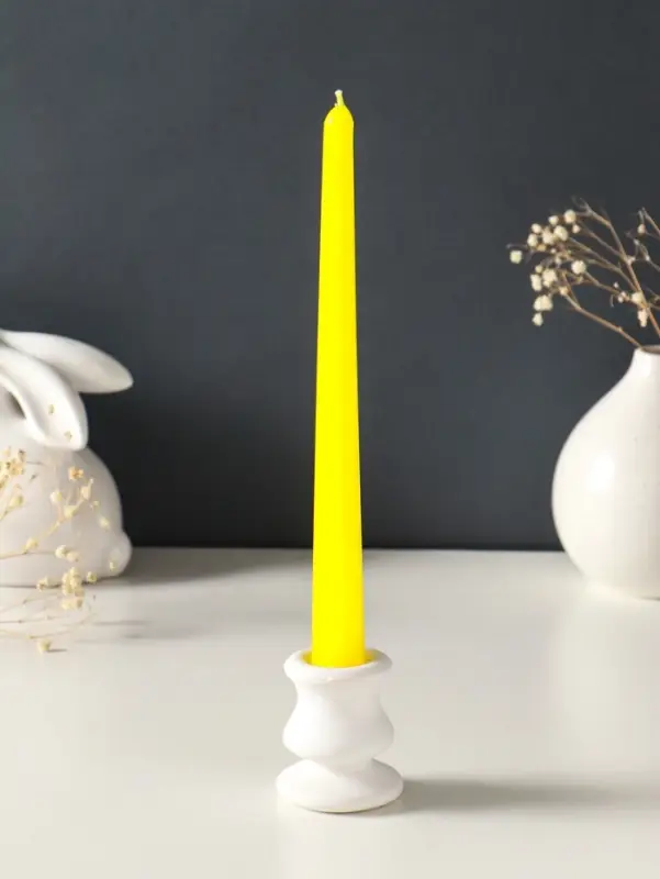 Набор свечей античных, 2,3х 24,5 см, 5 ч, 55 г, 2 штуки, жёлтый