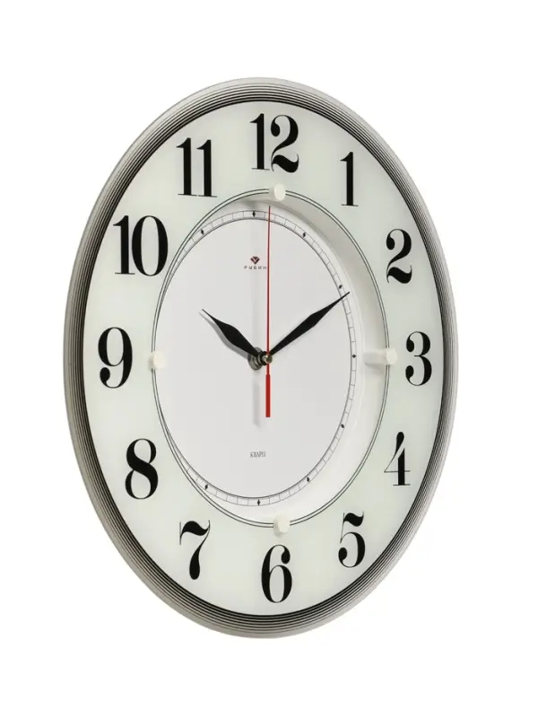 Часы настенные, интерьерные &laquo;Рубин&raquo;, бесшумные, d=34 см, белые