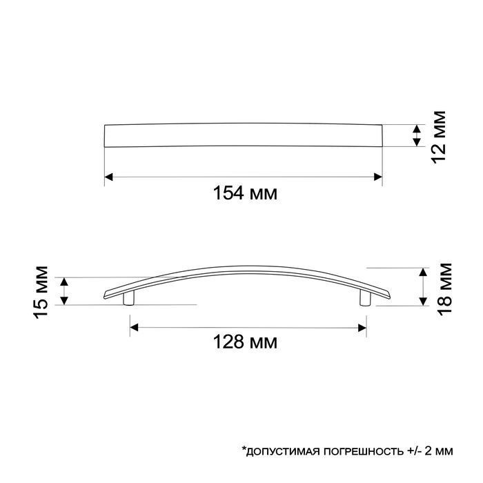 Ручка-скоба РС001, м/о 128 мм, цвет золото, 4 шт TMP