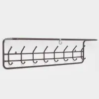 Вешалка настенная, с полкой, 8 крючков, 100 см, коричневая