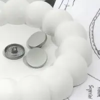 Набор металлических пуговиц на ножке, d=18 мм, 10 шт., цвет серебряный матовый