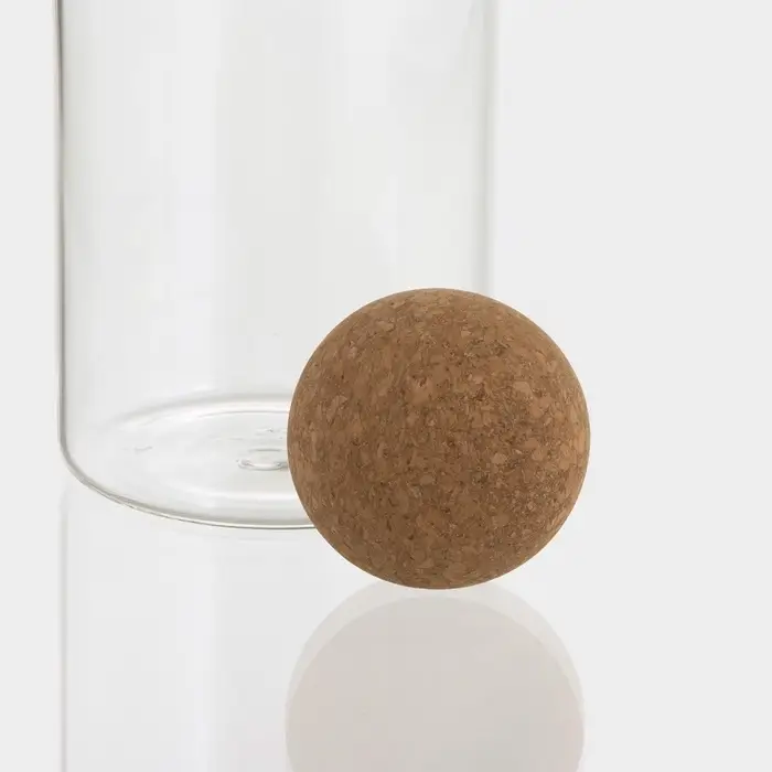 Банка для хранения сыпучих продуктов &laquo;Эко&raquo;, 800 мл, 9&times;18 см, с пробковой крышкой, стекло, прозрачная