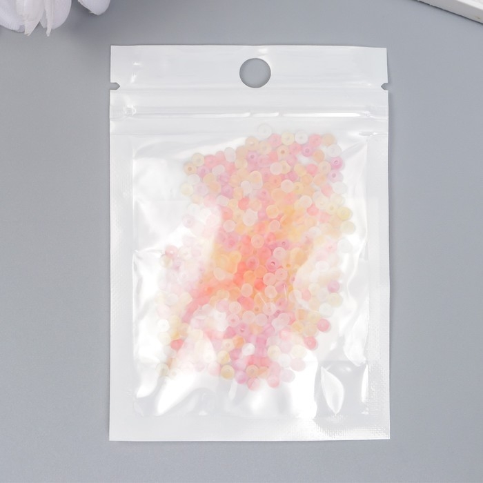 Бисер стекло 8/0  Бисер стекло 8/0 "Матовый полупрозрачный. Меланж жёлтый" 10 гр