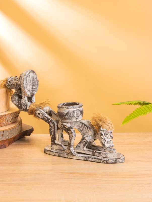 Шкатулка «Аборигены», 19×22×8.5 см, дерево