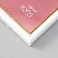 Фоторамка для фото 15х21 см "Oframe", пластик, белый с золотом, (пластиковый экран)