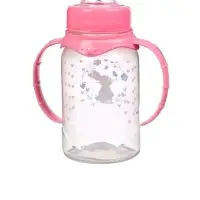 Бутылочка для кормления малыша M&B &laquo;Доченька&raquo;, классическое горло, с ручками, от 0 мес., 150 мл., розовый