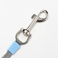 Рулетка - поводок для собак, лента 5 м, голубая, серая