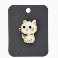 Брошь перламутровый "Котёнок", цвет белый в золоте