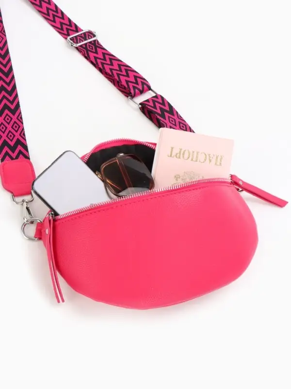 Сумка женская кросс-боди на молнии, 26&times;10&times;16 см, фуксия