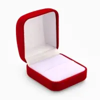 Футляр под кольцо, серьги &laquo;Классический&raquo;, бархатный, 5&times;5.5 см, красный