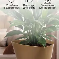Горшок для цветов &laquo;Элеганс&raquo;, 2 л, d=17.3 см, h=15 см, пластиковый, с поддоном, бежевый
