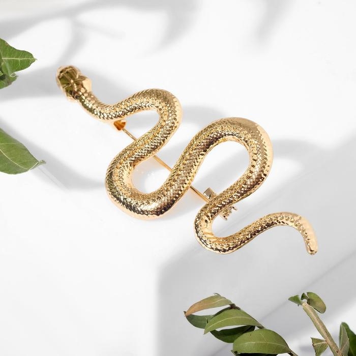 Брошь «Змея» извилистая, цвет золото Брошь «Змея» извилистая, цвет золото