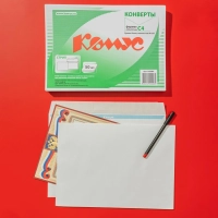 Конверт белый C4 стрип 229х324 90г КОМУС 50шт/уп 5уп/кор