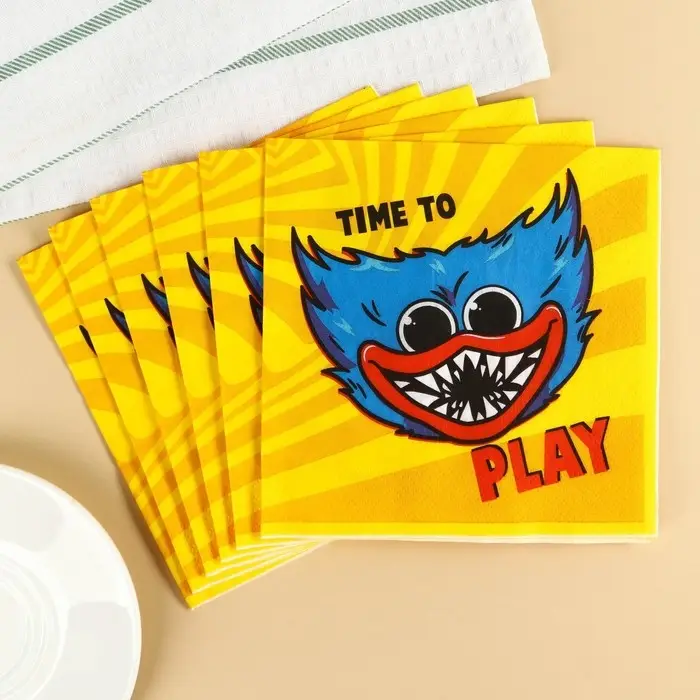 Салфетки бумажные «Хагги Вагги», 33×33 см, 20 штук, 3-х слойные, Монстр