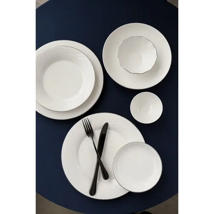 Столовые приборы Magistro, 24 предмета, на 6 персон, нержавеющая сталь, чёрные