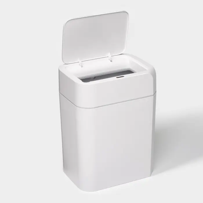 Ведро для мусора сенсорное Доляна, 12 л, белое