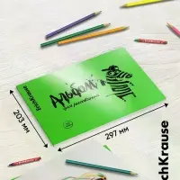 Альбом для рисования Erichkrause Zebra А4, 32 листа, на скобе, Neon зелёный