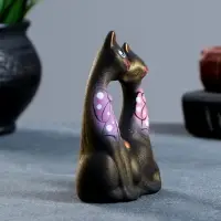Фигурка керамика &laquo;Коты Влюбленные с бантиками&raquo;, чёрные, 5&times;9&times;12 см