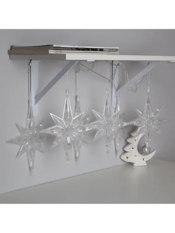 Гирлянда &laquo;Нить&raquo; 2 м с насадками &laquo;Полярная звезда&raquo;, IP20, прозрачная нить, 30 LED, свечение мульти (RG/RB), мигание, 220 В