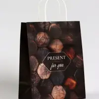 Пакет подарочный крафт Present, 21×11×27 см