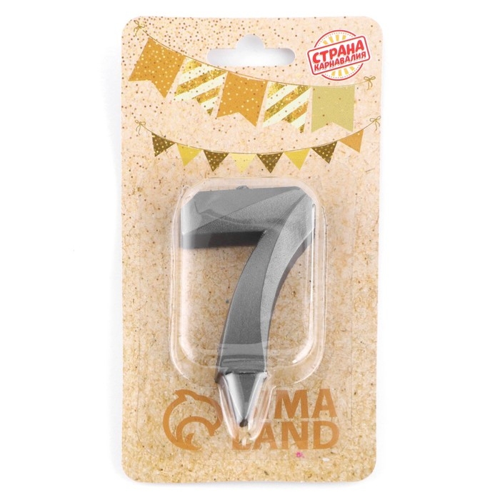 Свеча в торт Свеча в торт "Грань" ,цифра 7 , графит, 6,5 см