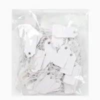 Ценники на верёвке, 100 шт. отверстие 3 мм, 1.3&times;2.6 см, белый