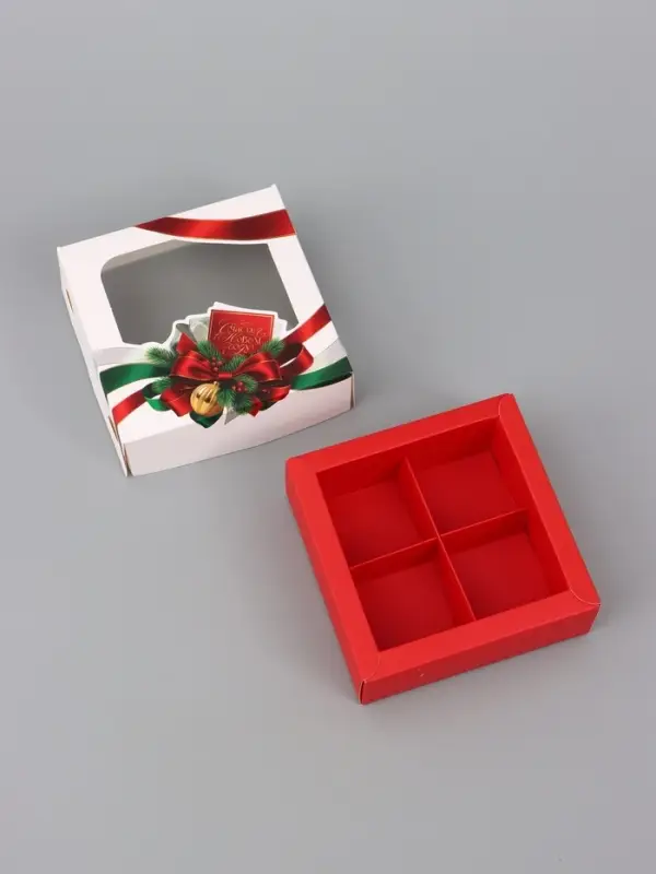 Коробка подарочная для 4 конфет &laquo;Счастья в Новом году!&raquo;, 10.5&times;10.5&times;3.5 см