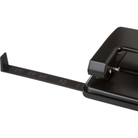 Дырокол до 20 листов, с линейкой, цвет черный