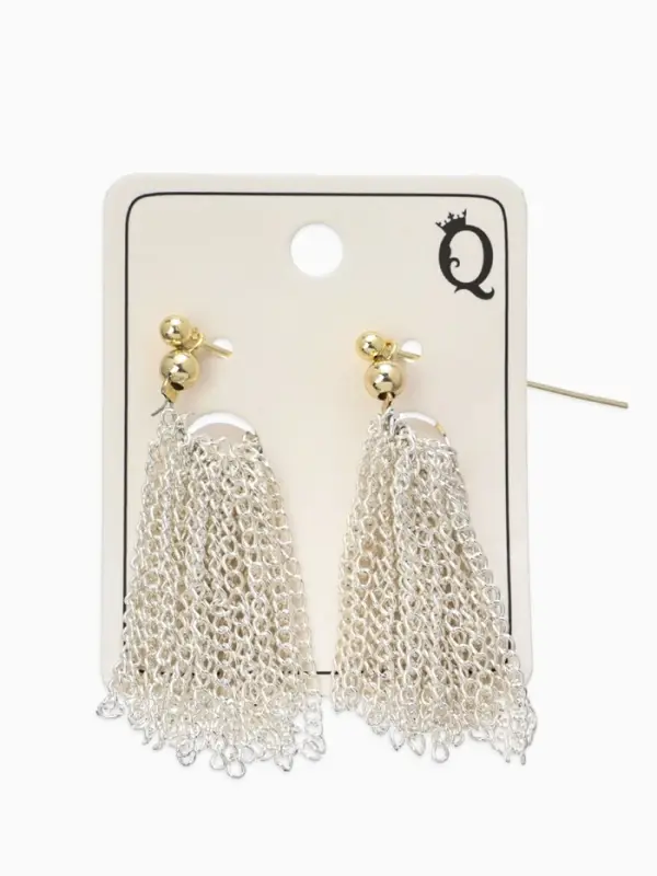 Серьги металл &laquo;Цепи&raquo;, сборка, цвет серебряно-золотой, 2 см