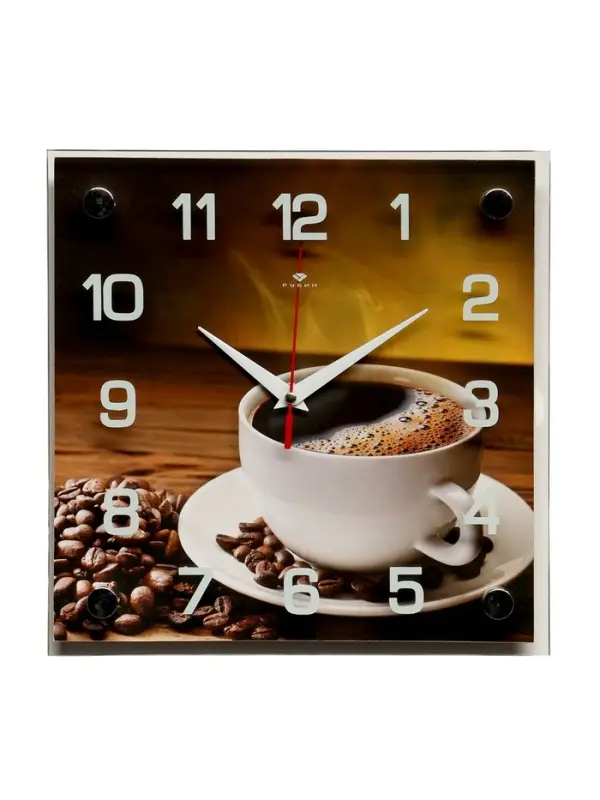 Часы настенные интерьерные &laquo;Кофе&raquo;, серия: Кухня, бесшумные, 25&times;25 см