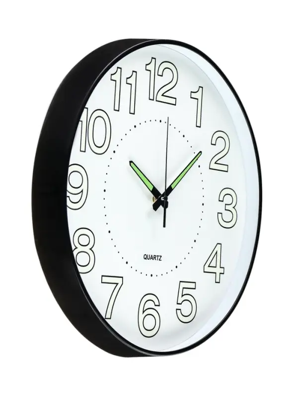 Часы настенные интерьерные &laquo;Классика&raquo;, плавный ход, светящиеся, d=35 см