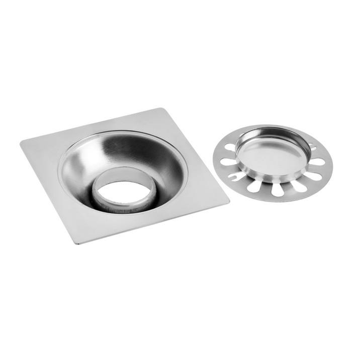 Трап ZEIN engr, 100х100 мм, вертикальный, внеш/внутр d=40/37 мм, нержав сталь, хром Трап ZEIN engr, 100х100 мм, вертикальный, внеш/внутр d=40/37 мм, нержав сталь, хром