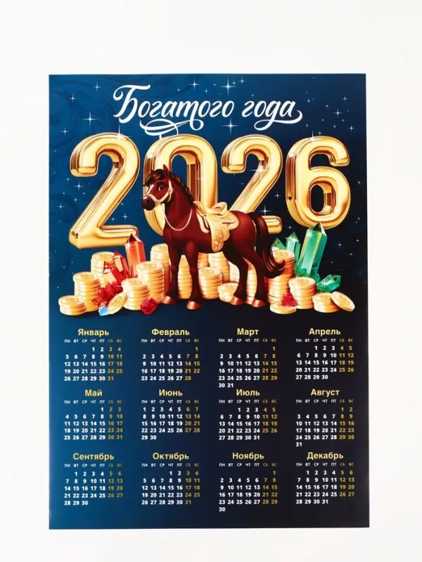 Календарь 2026 «Богатого года», А3 Календарь 2026 «Богатого года», А3