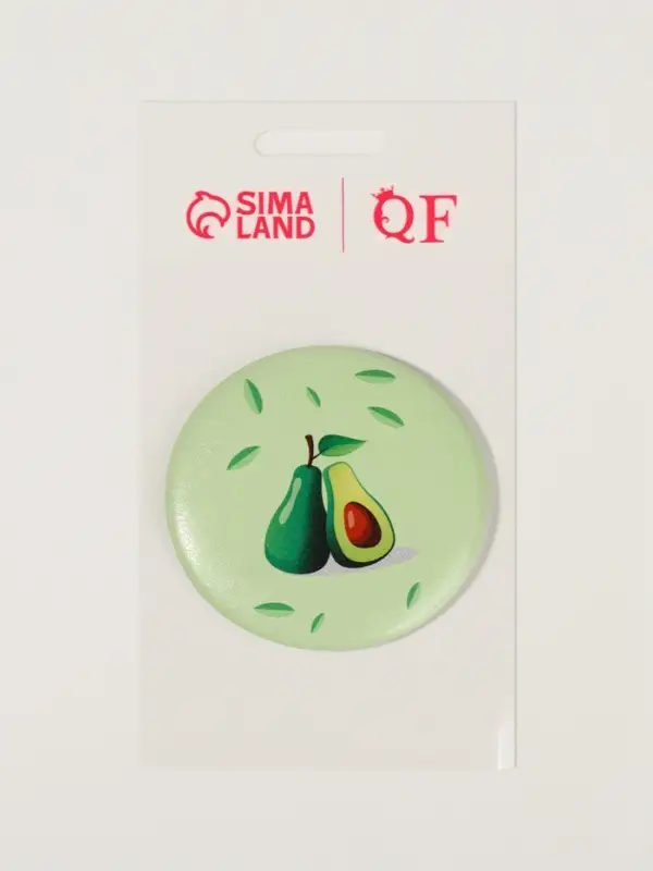 Зеркало карманное &laquo;Авокадо&raquo;, d=7.5 см, рисунок МИКС