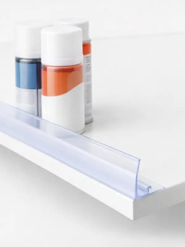 Ограничитель передний пластиковый с Т-профилем, самоклеящаяся основа, 1000&times;32&times;30 мм, прозрачный