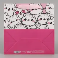Пакет подарочный ламинированный квадратный, упаковка, &laquo;Котики&raquo;, 22&times;22&times;11 см