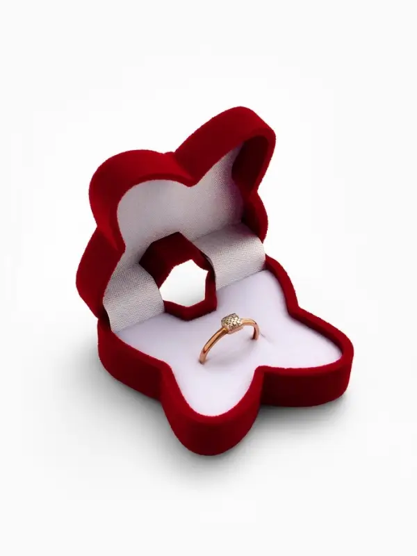 Футляр под серьги, кольцо &laquo;Бабочка&raquo;, бархатный, 5&times;5.5 см, красный