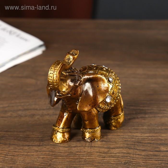 Сувенир полистоун Сувенир полистоун "Слоны,попона со стразами" набор 7 шт h=9,5;8,5; 7,5; 6,5; 5,5; 5,3; 5 см