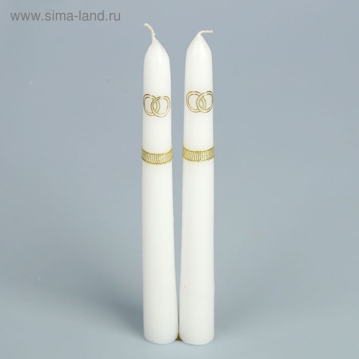 Набор свечей свадебных  Набор свечей свадебных "Обручальные кольца", белый, родительские