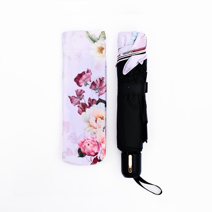 Зонт механический «Пионы», эпонж, 4 сложения, 10 спиц, R = 53/60 см, D = 120 см, цвет МИКС Зонт механический «Пионы», эпонж, 4 сложения, 10 спиц, R = 53/60 см, D = 120 см, цвет МИКС