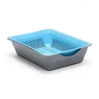 Туалет глубокий с сеткой 36&times;25&times;9 см, голубой/серый