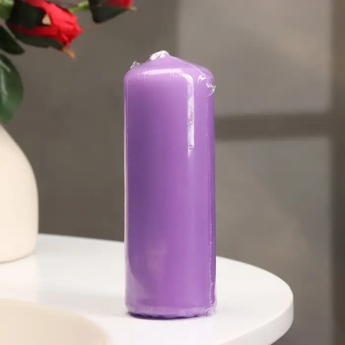 Свеча - цилиндр, 4&times;12 см, 15 ч, лаванда