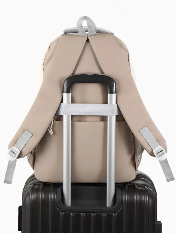 Рюкзак школьный, с кошельком, 4 кармана, 33&times;14&times;43 см, бежевый