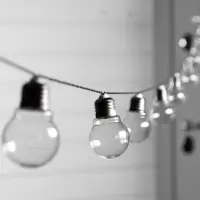 Гирлянда &laquo;Нить&raquo;, 2.7 м, с насадками &laquo;Лампы&raquo;, уличная, IP44, 10 LED, 8 режимов, солнечная батарея, тёмная нить, свечение тёплое белое