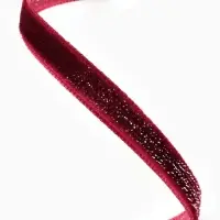 Лента бархатная, с серебряным люрексом, 6 мм, 18&plusmn;1 м, бордовая №46