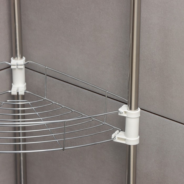 Этажерка настольная угловая 3-х секционная, 38,5×27,5×54,5 см, цвет хром Этажерка настольная угловая 3-х секционная, 38,5×27,5×54,5 см, цвет хром