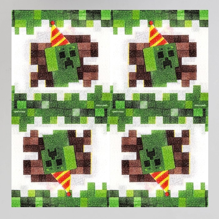 Салфетки бумажные «Пиксели», 24х24 см, 20 шт Салфетки бумажные «Пиксели», 24х24 см, 20 шт