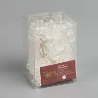 Гирлянда &laquo;Нить&raquo; 2 м, роса с насадками &laquo;Снежинка&raquo;, IP20, серебристая нить, 20 LED, 2 режима, от батареек АА&times;2, свечение белое